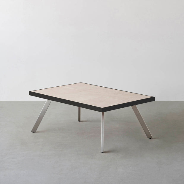 THE LOW TABLE / 大理石 ココナッツベージュ × ラバーウッド × Stainless