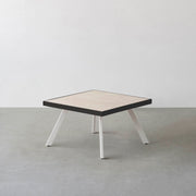 THE LOW TABLE / 大理石 ココナッツベージュ × ラバーウッド × White Steel