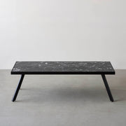 THE LOW TABLE / 大理石 黒白根 × ラバーウッド × Black Steel