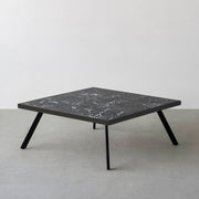 THE LOW TABLE / 大理石 黒白根 × ラバーウッド × Black Steel