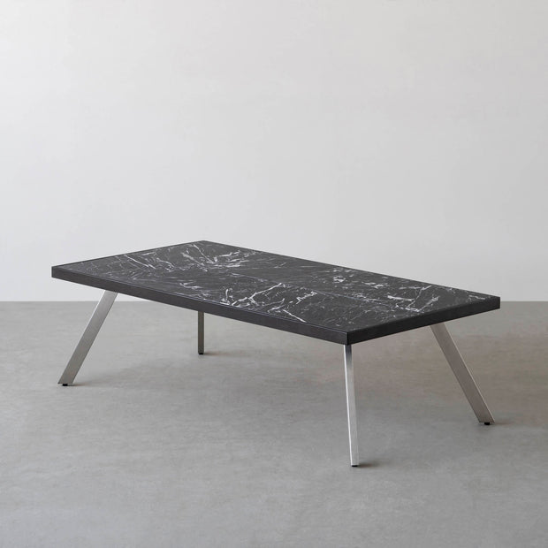 THE LOW TABLE / 大理石 黒白根 × ラバーウッド × Stainless