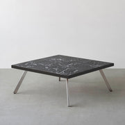 THE LOW TABLE / 大理石 黒白根 × ラバーウッド × Stainless
