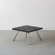 THE LOW TABLE / 大理石 黒白根 × ラバーウッド × Stainless