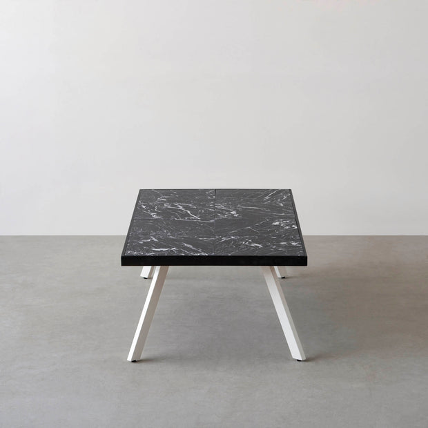 THE LOW TABLE / 大理石 黒白根 × ラバーウッド × White Steel