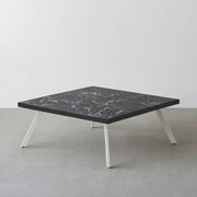THE LOW TABLE / 大理石 黒白根 × ラバーウッド × White Steel