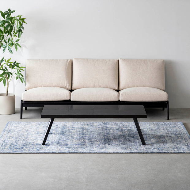 THE LOW TABLE / インド産 黒みかげ石 × ラバーウッド × Black Steel