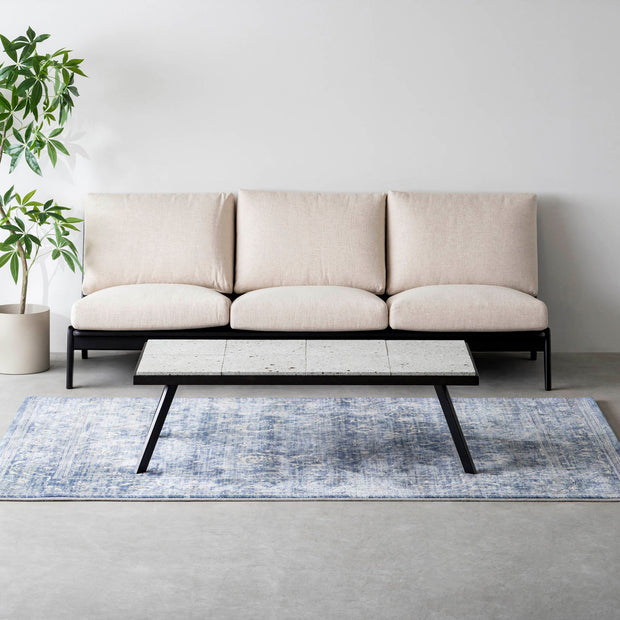 THE LOW TABLE / 大谷石 × ラバーウッド × Black Steel