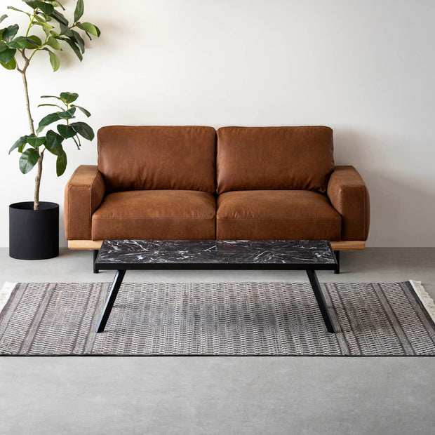 THE LOW TABLE / 大理石 黒白根 × ラバーウッド × Black Steel