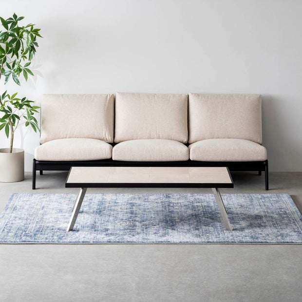 THE LOW TABLE / 大理石 ココナッツベージュ × ラバーウッド × Stainless