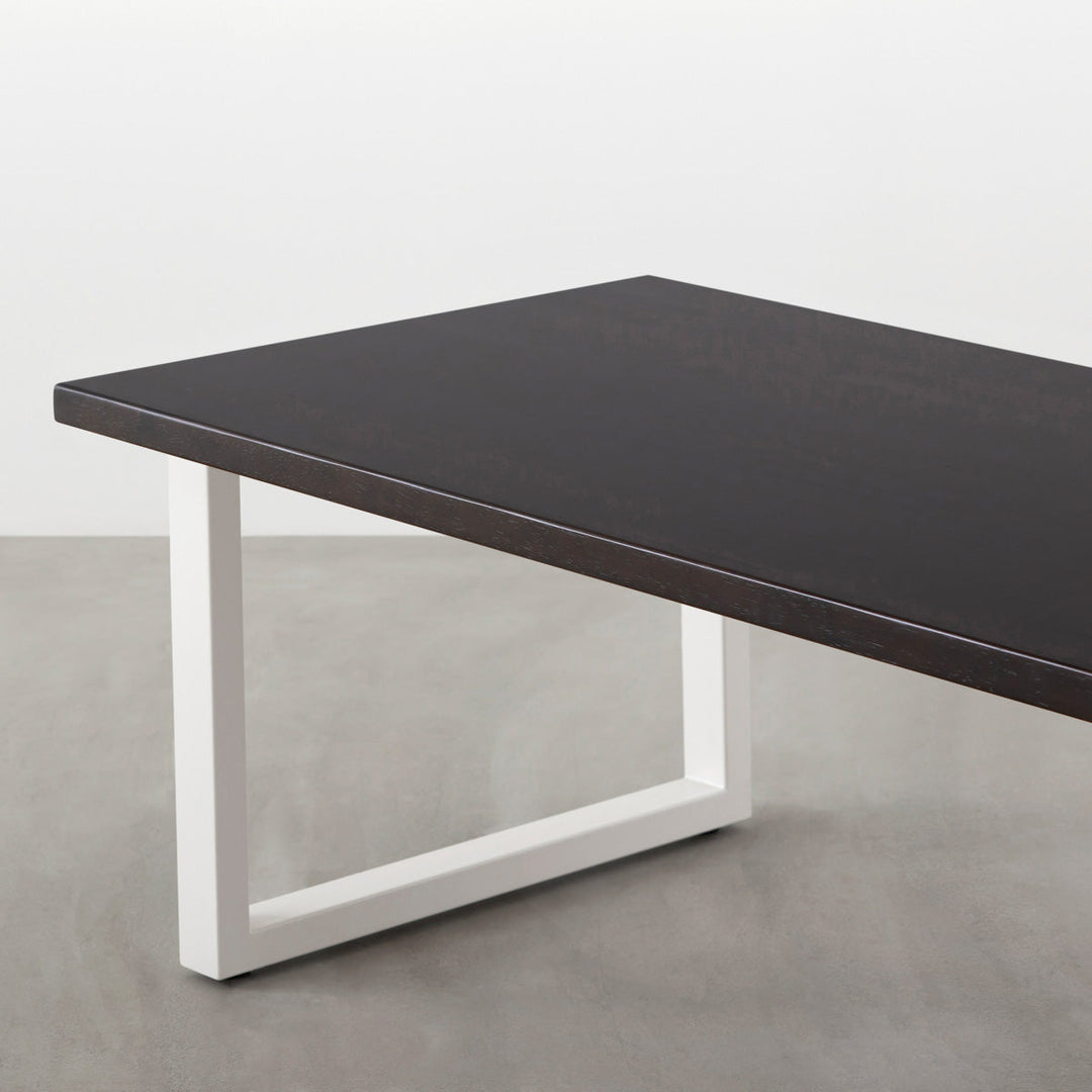 KANADEMONO THE LOW TABLE / ラバーウッド ブラウン THE LOW TABLE / ラバーウッド ブラックブラウン × White Steel