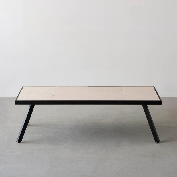 THE LOW TABLE / 砂岩 ブランコドマール × ラバーウッド × Black Steel