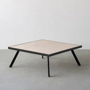 THE LOW TABLE / 砂岩 ブランコドマール × ラバーウッド × Black Steel