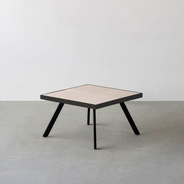 THE LOW TABLE / 砂岩 ブランコドマール × ラバーウッド × Black Steel