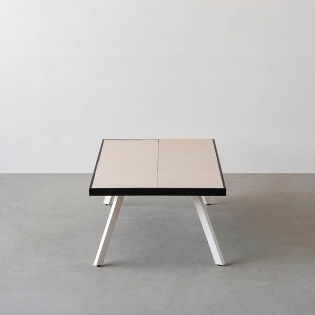 THE LOW TABLE / 砂岩 ブランコドマール × ラバーウッド × White Steel