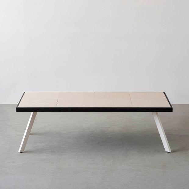 THE LOW TABLE / 砂岩 ブランコドマール × ラバーウッド × White Steel