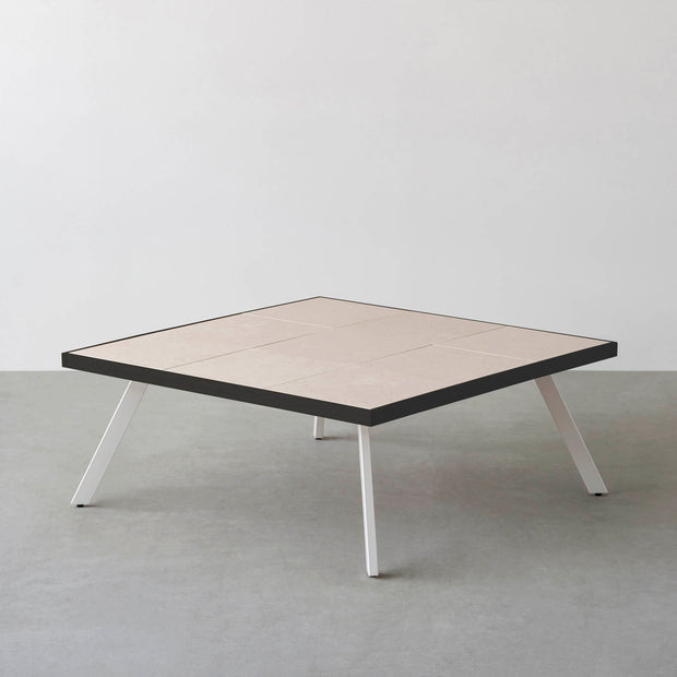 THE LOW TABLE / 砂岩 ブランコドマール × ラバーウッド × White Steel