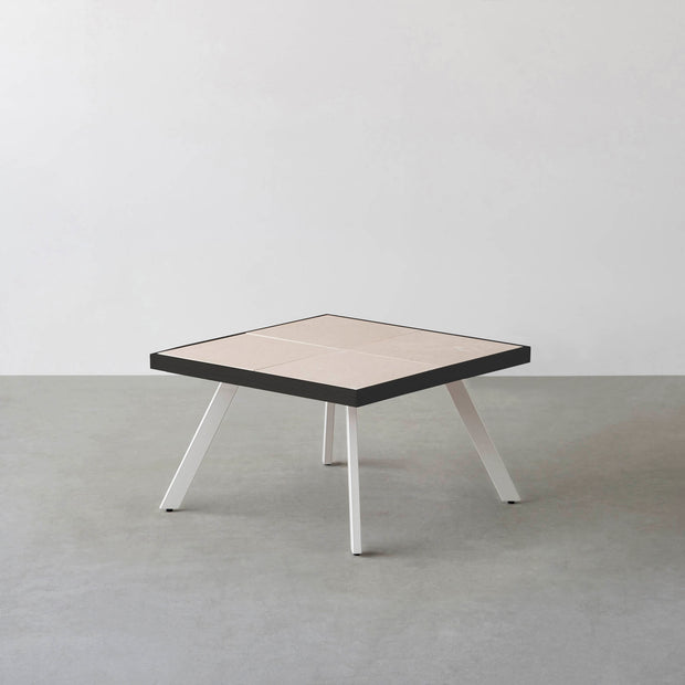 THE LOW TABLE / 砂岩 ブランコドマール × ラバーウッド × White Steel