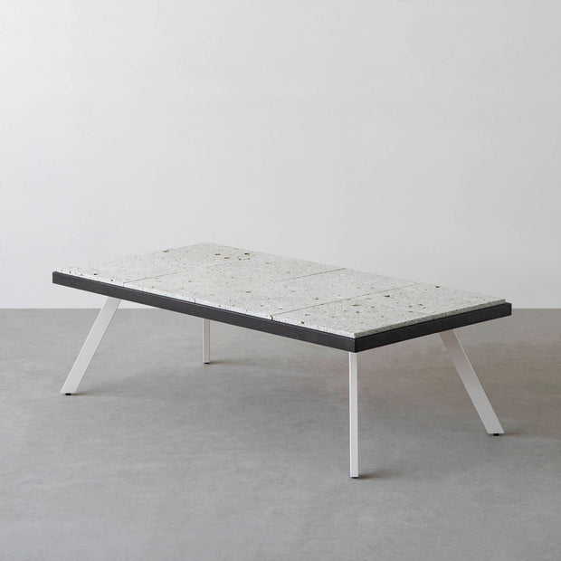 THE LOW TABLE / 大谷石 × ラバーウッド × White Steel