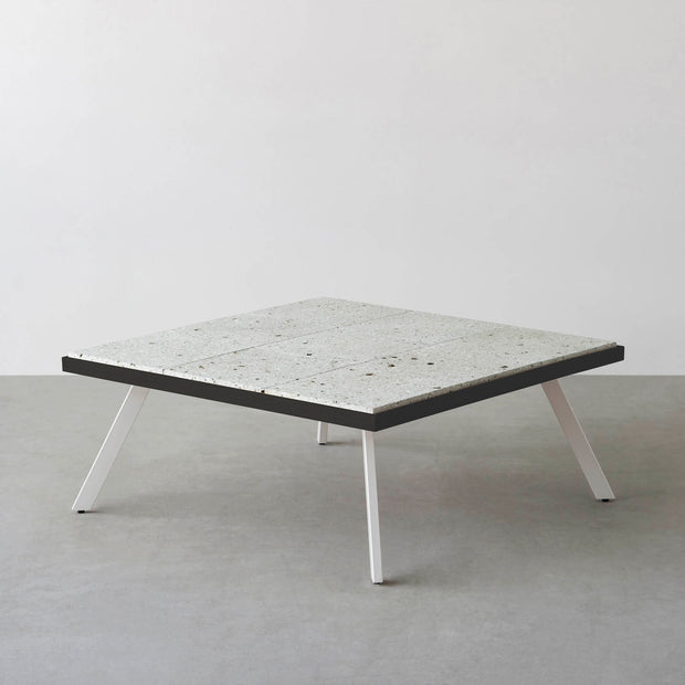 THE LOW TABLE / 大谷石 × ラバーウッド × White Steel