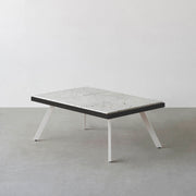 THE LOW TABLE / 大谷石 × ラバーウッド × White Steel