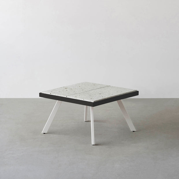 THE LOW TABLE / 大谷石 × ラバーウッド × White Steel