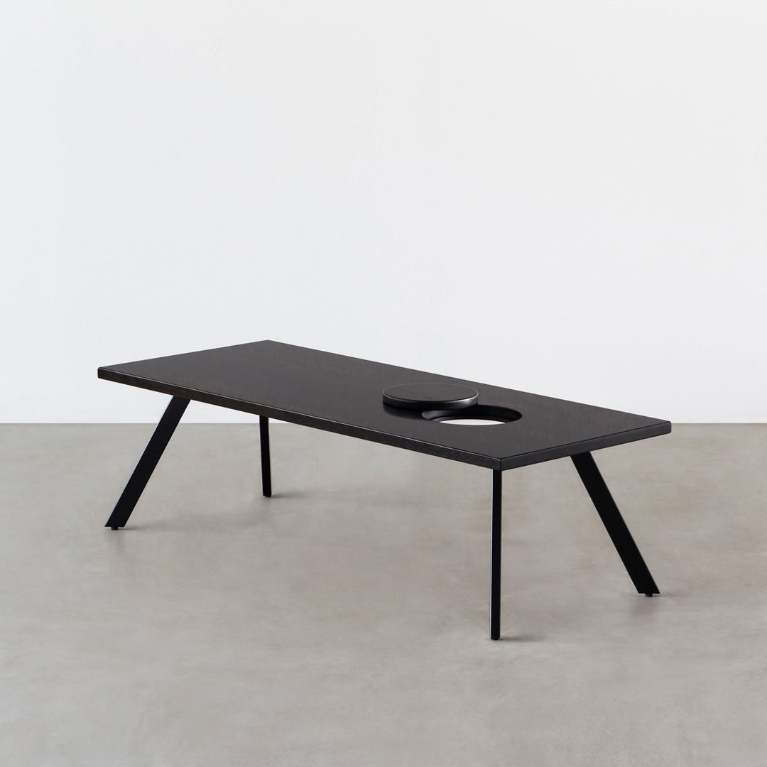 THE LOW TABLE / ラバーウッド ブラックブラウン × Black Steel