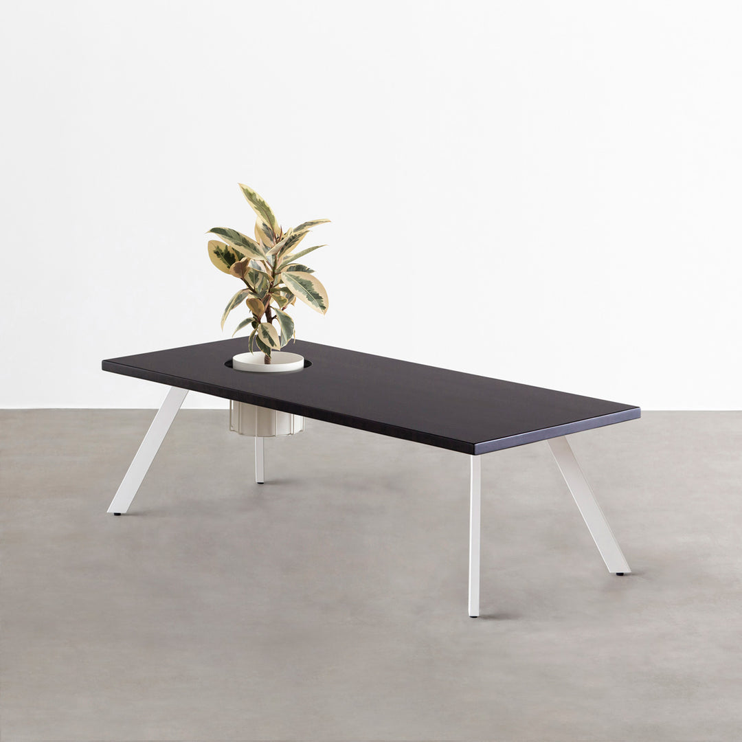 THE LOW TABLE / ラバーウッド ブラックブラウン × White Steel