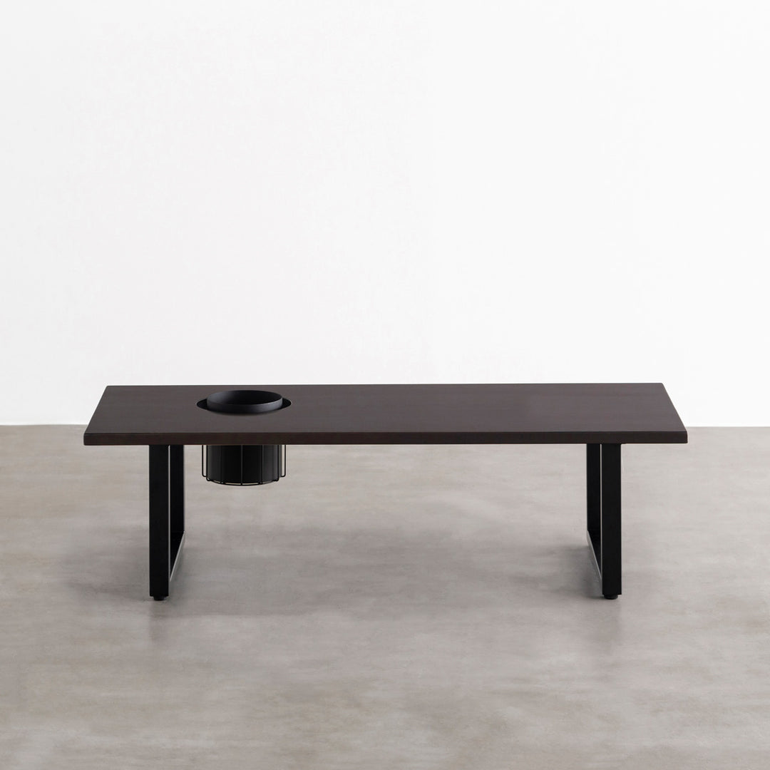 THE LOW TABLE / ラバーウッド ブラックブラウン × Black Steel