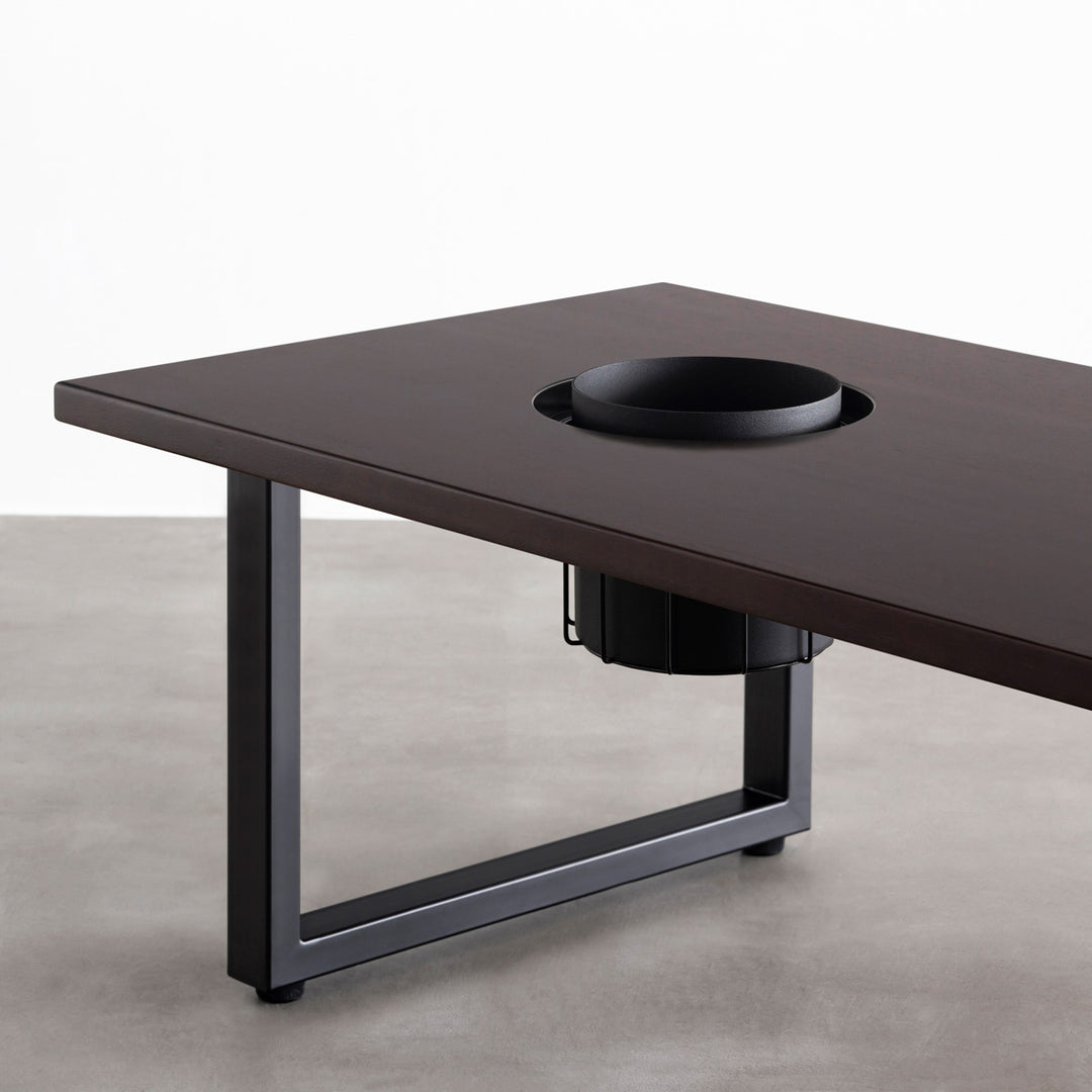 【美品】テーブル／ラバーウッドブラウン×Black Steel THE TABLE / ラバーウッド ブラウン × Black Steel