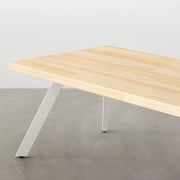 Kanademonoのパイン天板にホワイトの4pinアイアン脚を組み合わせたローテーブル（天板と脚）
