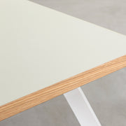 KanademonoのリノリウムMushroom天板にホワイトの4pinアイアン脚を組み合わせたローテーブル（天板）