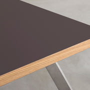 KanademonoのリノリウムMauve天板にステンレスの4pinアイアン脚を組み合わせたローテーブル（天板）