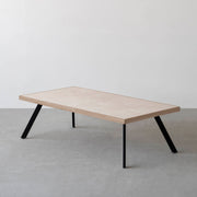 THE LOW TABLE / 大理石 ココナッツベージュ × ラバーウッド × Black Steel
