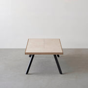 THE LOW TABLE / 大理石 ココナッツベージュ × ラバーウッド × Black Steel