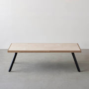 THE LOW TABLE / 大理石 ココナッツベージュ × ラバーウッド × Black Steel