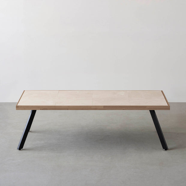 THE LOW TABLE / 大理石 ココナッツベージュ × ラバーウッド × Black Steel