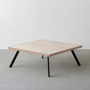 THE LOW TABLE / 大理石 ココナッツベージュ × ラバーウッド × Black Steel