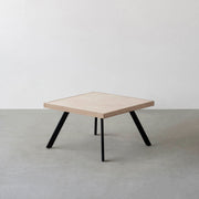 THE LOW TABLE / 大理石 ココナッツベージュ × ラバーウッド × Black Steel