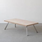 THE LOW TABLE / 大理石 ココナッツベージュ × ラバーウッド × Stainless