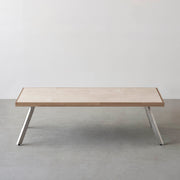 THE LOW TABLE / 大理石 ココナッツベージュ × ラバーウッド × Stainless