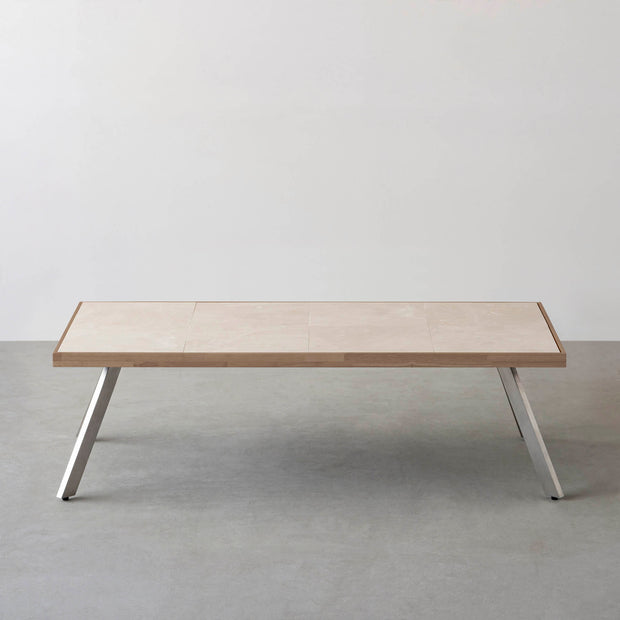 THE LOW TABLE / 大理石 ココナッツベージュ × ラバーウッド × Stainless