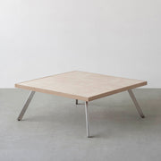 THE LOW TABLE / 大理石 ココナッツベージュ × ラバーウッド × Stainless