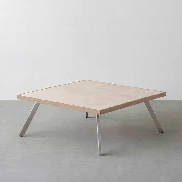 THE LOW TABLE / 大理石 ココナッツベージュ × ラバーウッド × Stainless