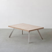 THE LOW TABLE / 大理石 ココナッツベージュ × ラバーウッド × Stainless