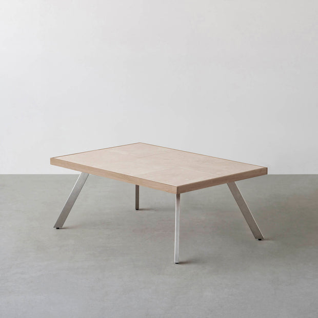 THE LOW TABLE / 大理石 ココナッツベージュ × ラバーウッド × Stainless