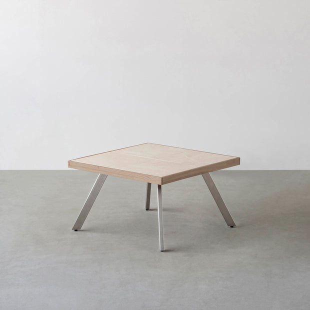 THE LOW TABLE / 大理石 ココナッツベージュ × ラバーウッド × Stainless