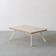 THE LOW TABLE / 大理石 ココナッツベージュ × ラバーウッド × White Steel