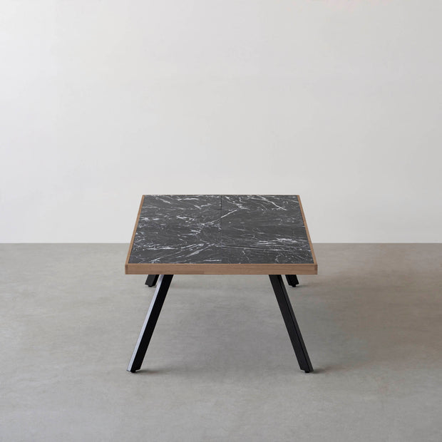THE LOW TABLE / 大理石 黒白根 × ラバーウッド × Black Steel