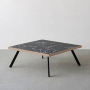 THE LOW TABLE / 大理石 黒白根 × ラバーウッド × Black Steel