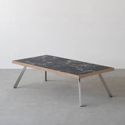 THE LOW TABLE / 大理石 黒白根 × ラバーウッド × Stainless